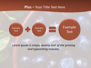 A Bowl Of Blueberries On A Table With Leaves PowerPoint Template