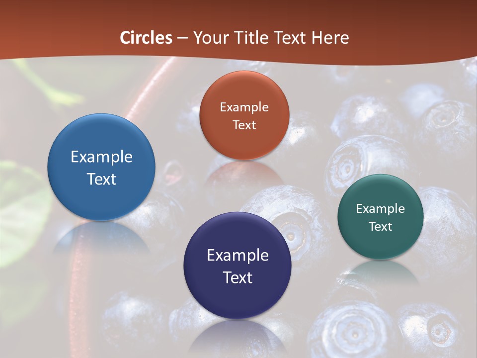 A Bowl Of Blueberries On A Table With Leaves PowerPoint Template