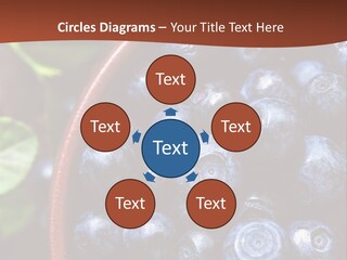 A Bowl Of Blueberries On A Table With Leaves PowerPoint Template