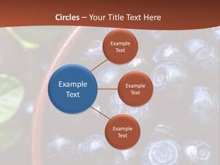 A Bowl Of Blueberries On A Table With Leaves PowerPoint Template