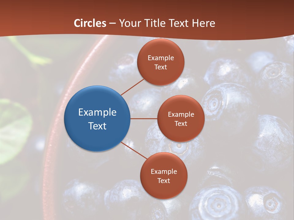 A Bowl Of Blueberries On A Table With Leaves PowerPoint Template