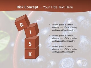 A Bowl Of Blueberries On A Table With Leaves PowerPoint Template