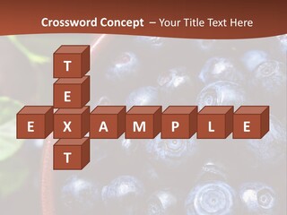 A Bowl Of Blueberries On A Table With Leaves PowerPoint Template