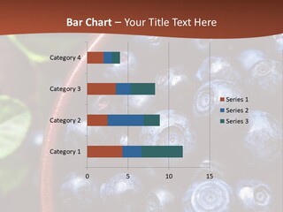 A Bowl Of Blueberries On A Table With Leaves PowerPoint Template