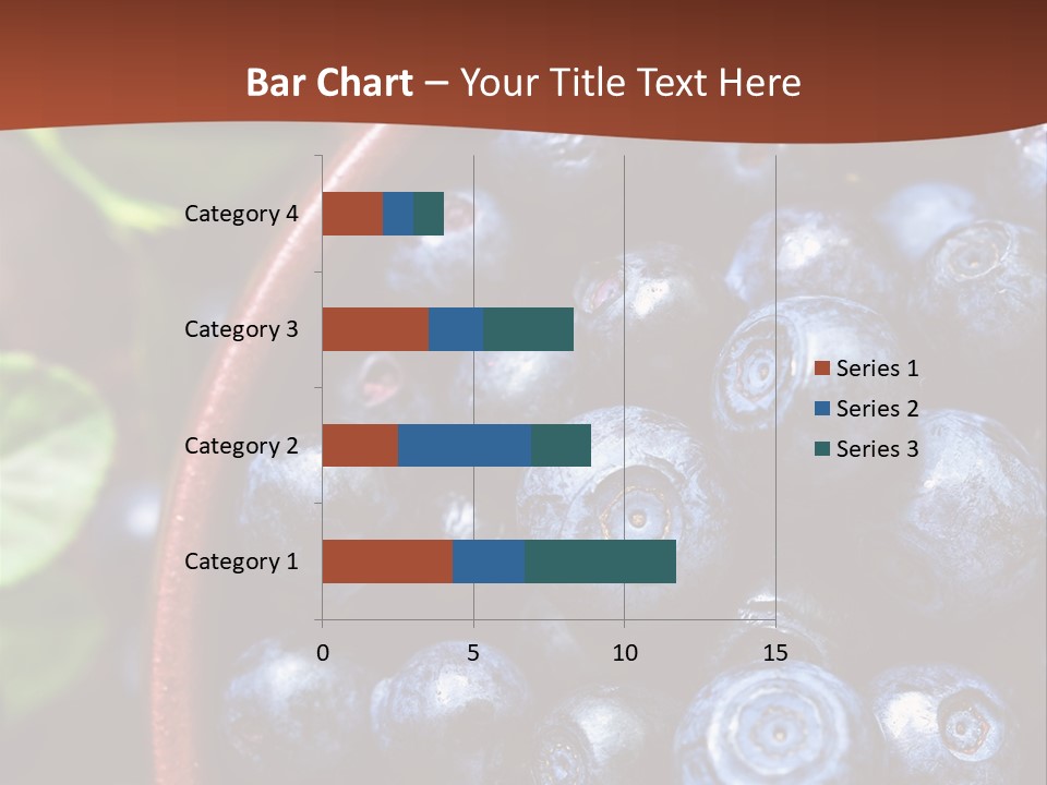 A Bowl Of Blueberries On A Table With Leaves PowerPoint Template