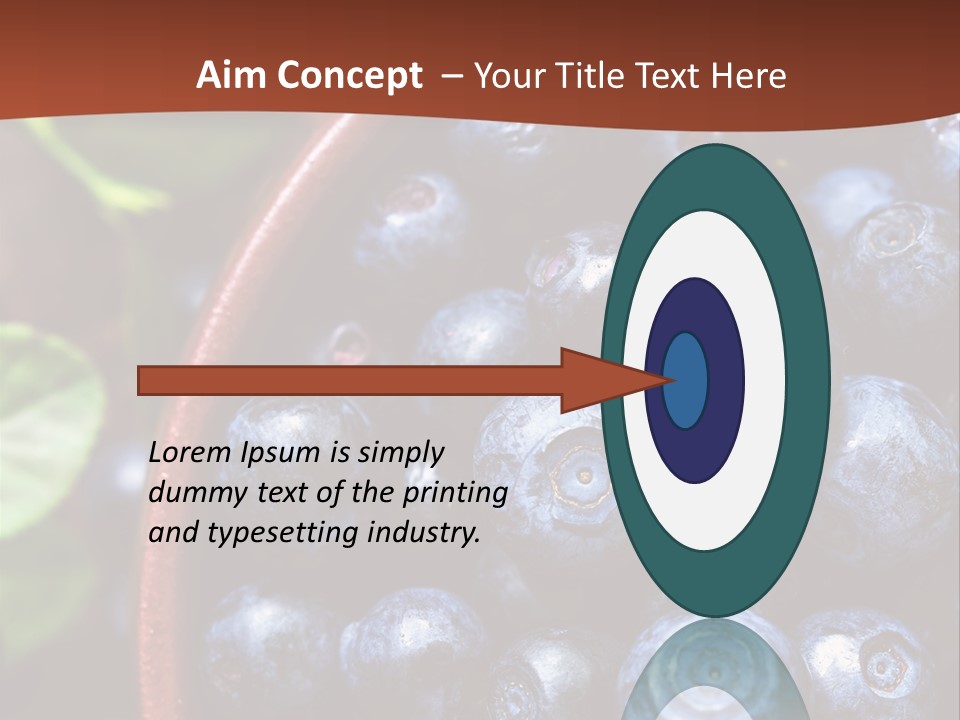 A Bowl Of Blueberries On A Table With Leaves PowerPoint Template