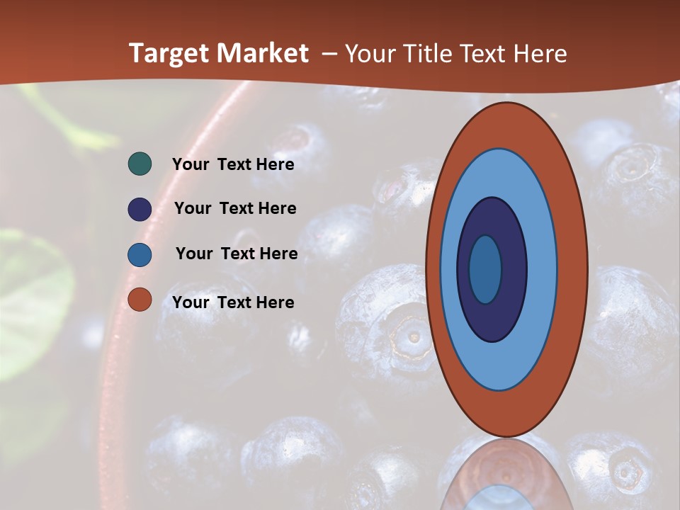 A Bowl Of Blueberries On A Table With Leaves PowerPoint Template