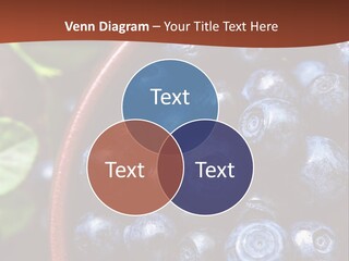 A Bowl Of Blueberries On A Table With Leaves PowerPoint Template