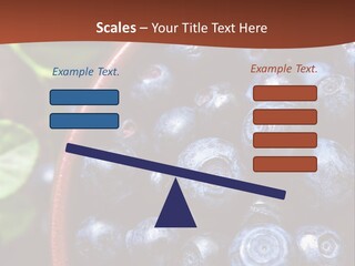 A Bowl Of Blueberries On A Table With Leaves PowerPoint Template