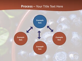 A Bowl Of Blueberries On A Table With Leaves PowerPoint Template