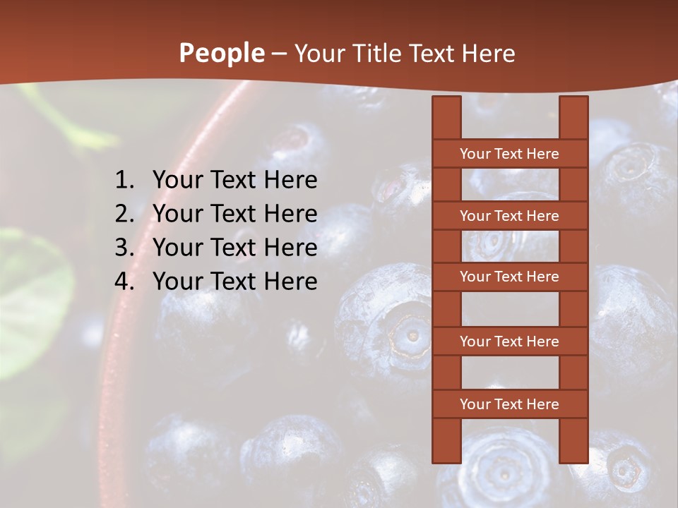 A Bowl Of Blueberries On A Table With Leaves PowerPoint Template