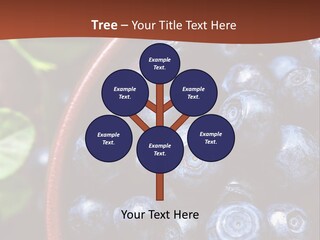A Bowl Of Blueberries On A Table With Leaves PowerPoint Template