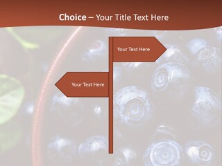 A Bowl Of Blueberries On A Table With Leaves PowerPoint Template