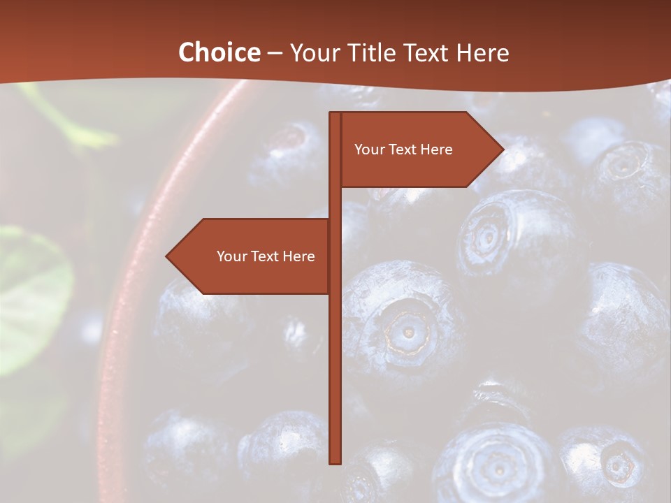 A Bowl Of Blueberries On A Table With Leaves PowerPoint Template