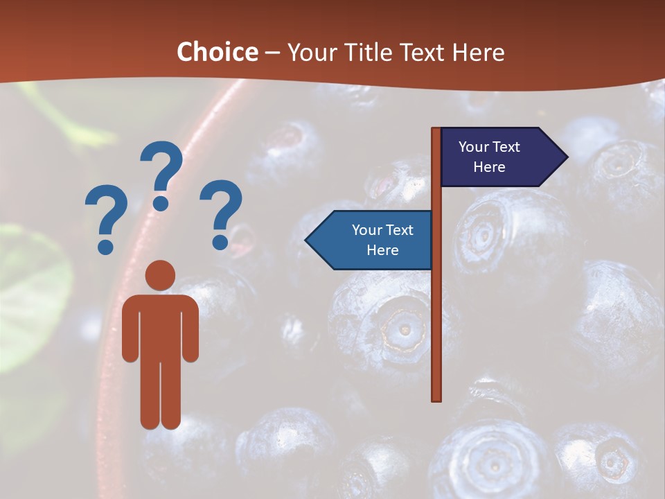 A Bowl Of Blueberries On A Table With Leaves PowerPoint Template