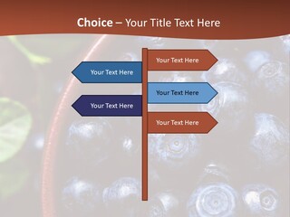 A Bowl Of Blueberries On A Table With Leaves PowerPoint Template