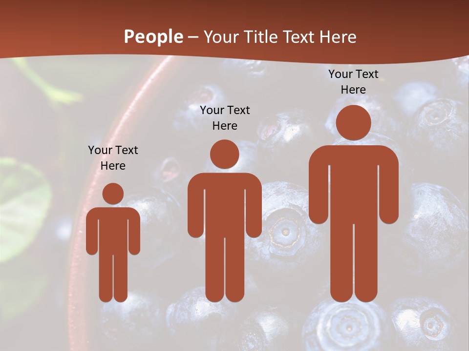 A Bowl Of Blueberries On A Table With Leaves PowerPoint Template