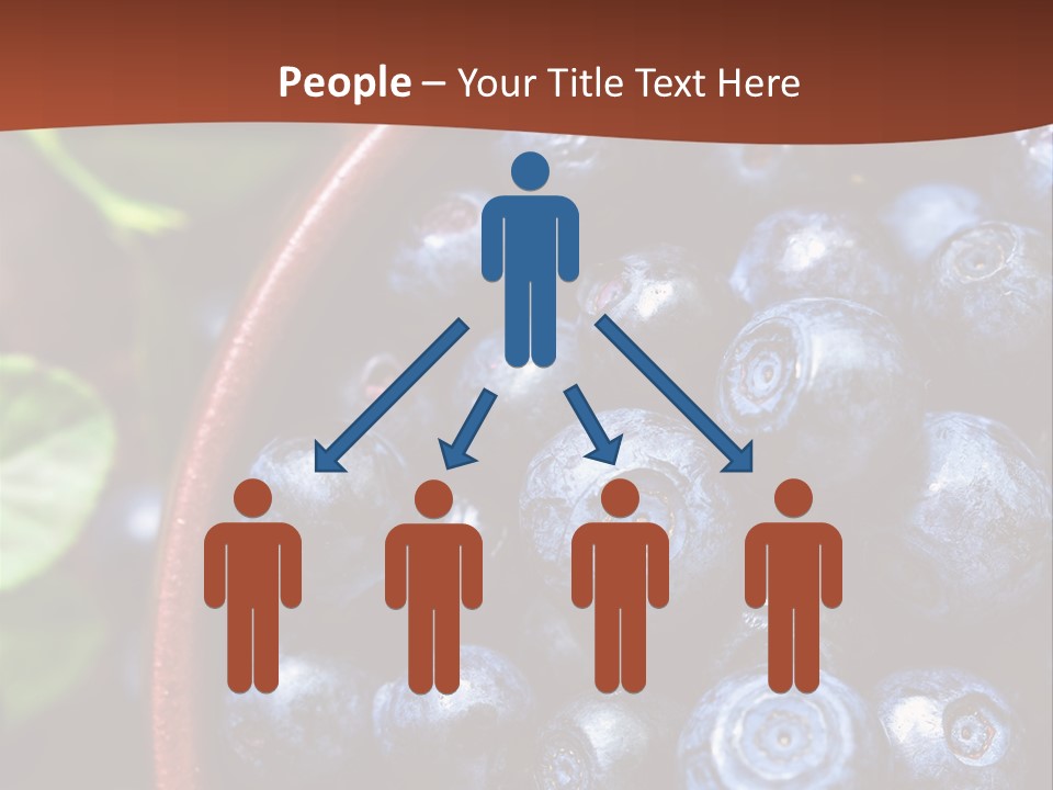 A Bowl Of Blueberries On A Table With Leaves PowerPoint Template