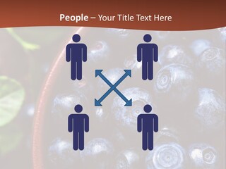 A Bowl Of Blueberries On A Table With Leaves PowerPoint Template