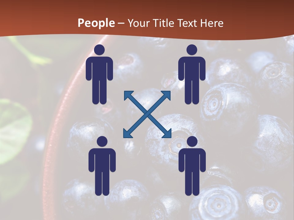 A Bowl Of Blueberries On A Table With Leaves PowerPoint Template