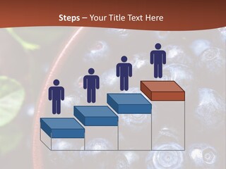 A Bowl Of Blueberries On A Table With Leaves PowerPoint Template