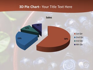 A Bowl Of Blueberries On A Table With Leaves PowerPoint Template