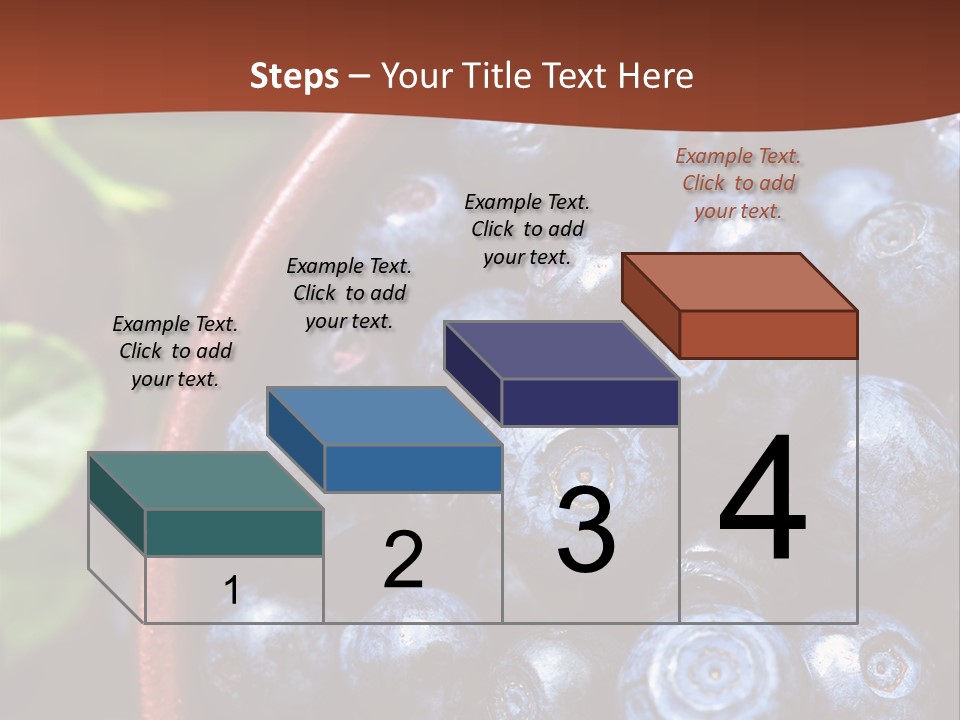 A Bowl Of Blueberries On A Table With Leaves PowerPoint Template