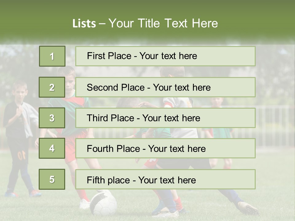 A Group Of Children Playing Soccer On A Field PowerPoint Template