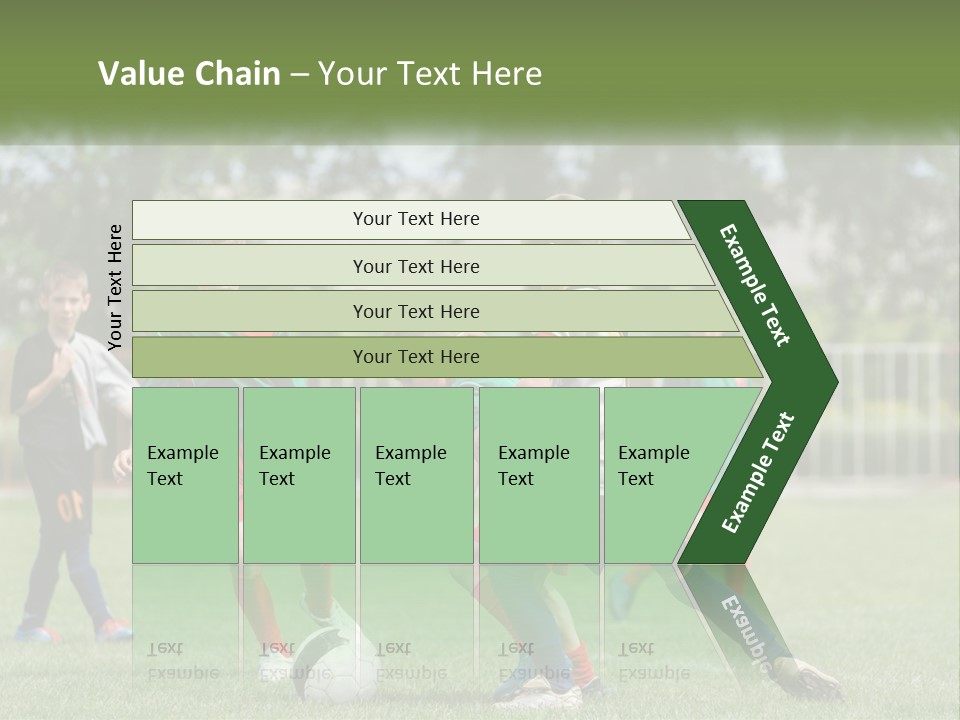 A Group Of Children Playing Soccer On A Field PowerPoint Template