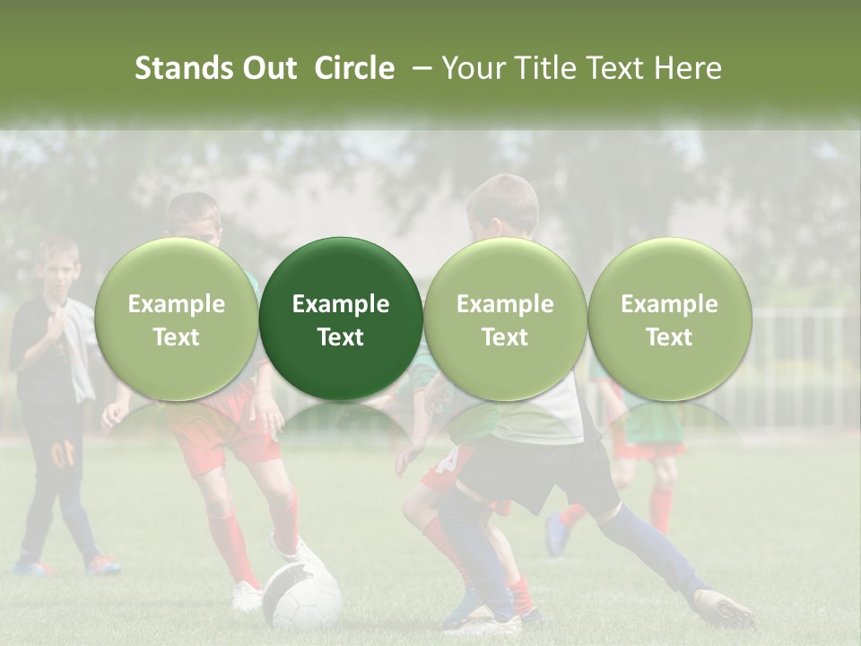 A Group Of Children Playing Soccer On A Field PowerPoint Template