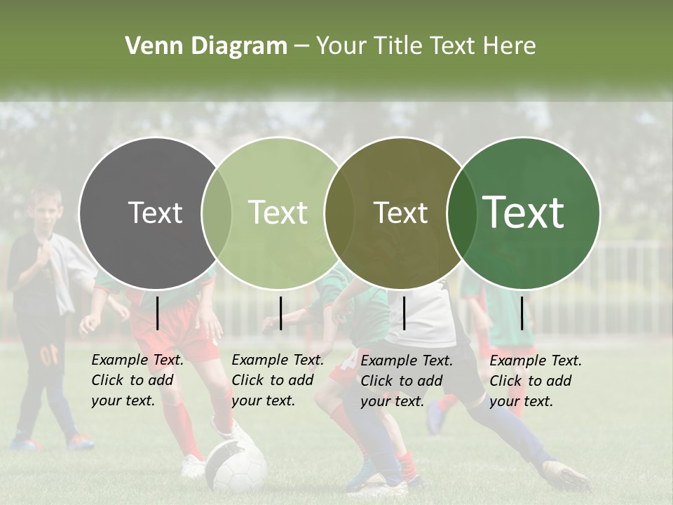 A Group Of Children Playing Soccer On A Field PowerPoint Template