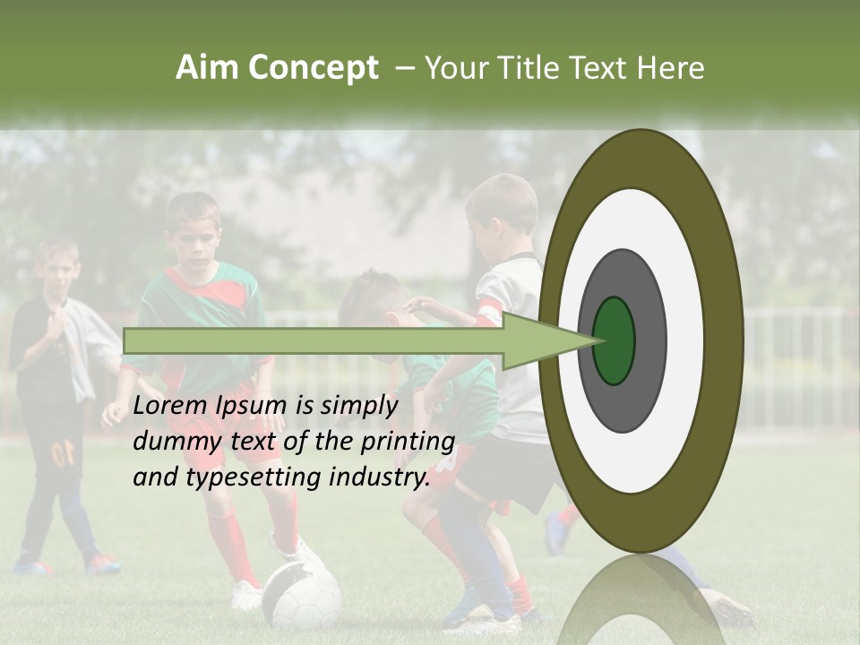 A Group Of Children Playing Soccer On A Field PowerPoint Template