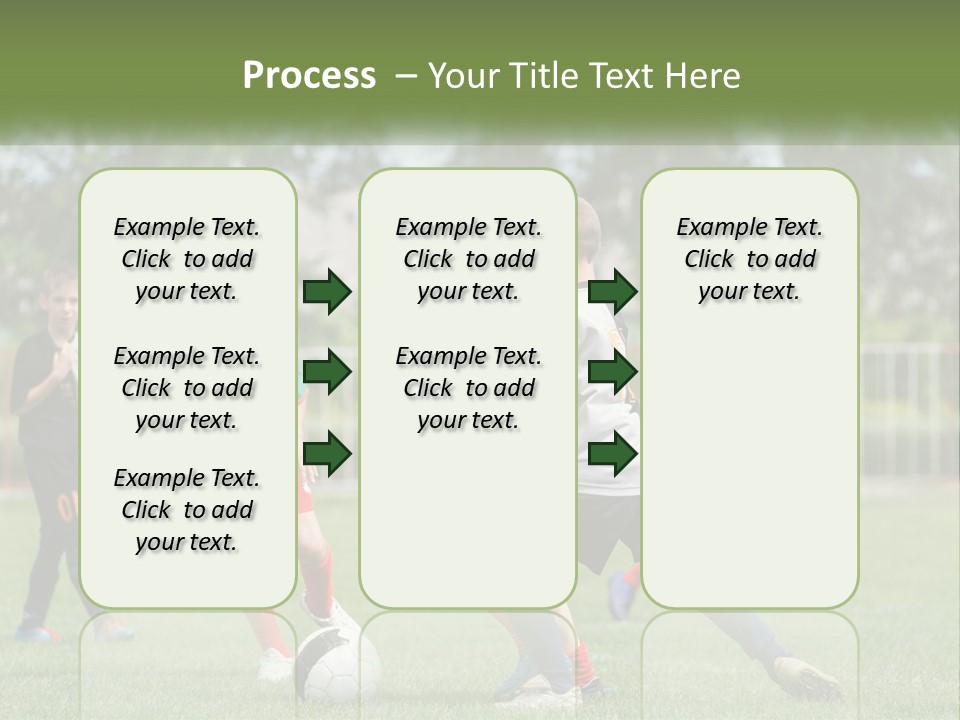 A Group Of Children Playing Soccer On A Field PowerPoint Template
