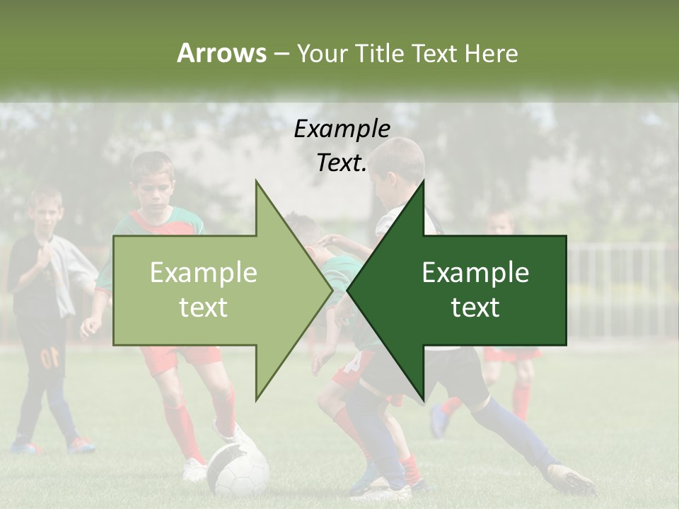 A Group Of Children Playing Soccer On A Field PowerPoint Template