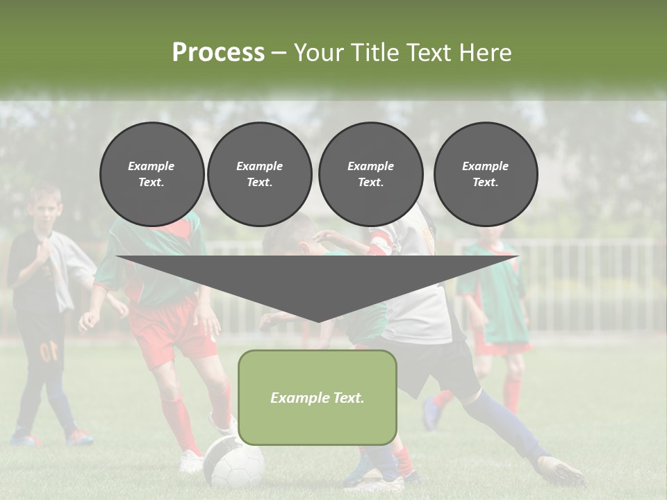 A Group Of Children Playing Soccer On A Field PowerPoint Template