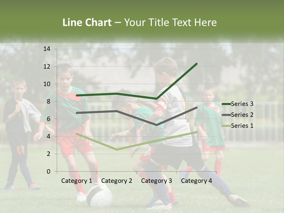 A Group Of Children Playing Soccer On A Field PowerPoint Template