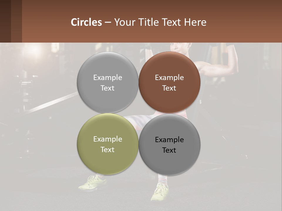 A Woman Is Doing Exercises With Dumbbells In A Gym PowerPoint Template