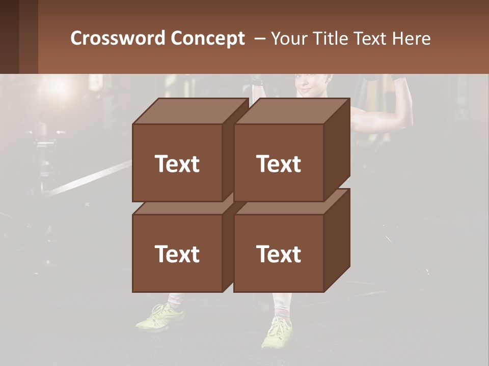 A Woman Is Doing Exercises With Dumbbells In A Gym PowerPoint Template