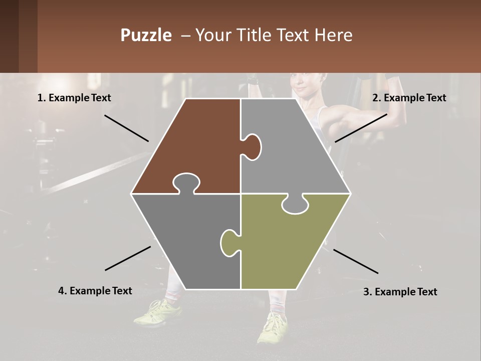 A Woman Is Doing Exercises With Dumbbells In A Gym PowerPoint Template