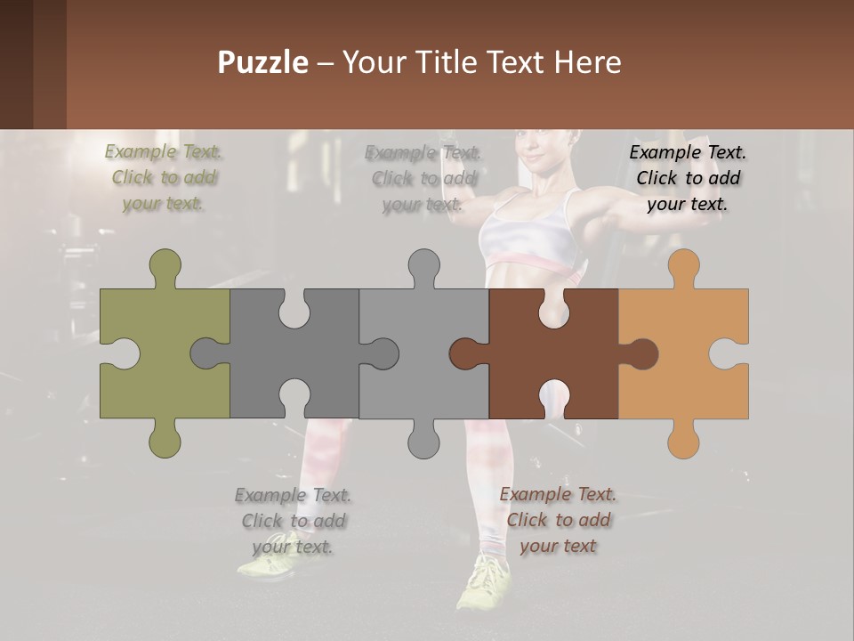 A Woman Is Doing Exercises With Dumbbells In A Gym PowerPoint Template