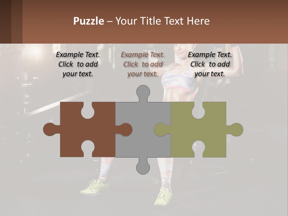 A Woman Is Doing Exercises With Dumbbells In A Gym PowerPoint Template