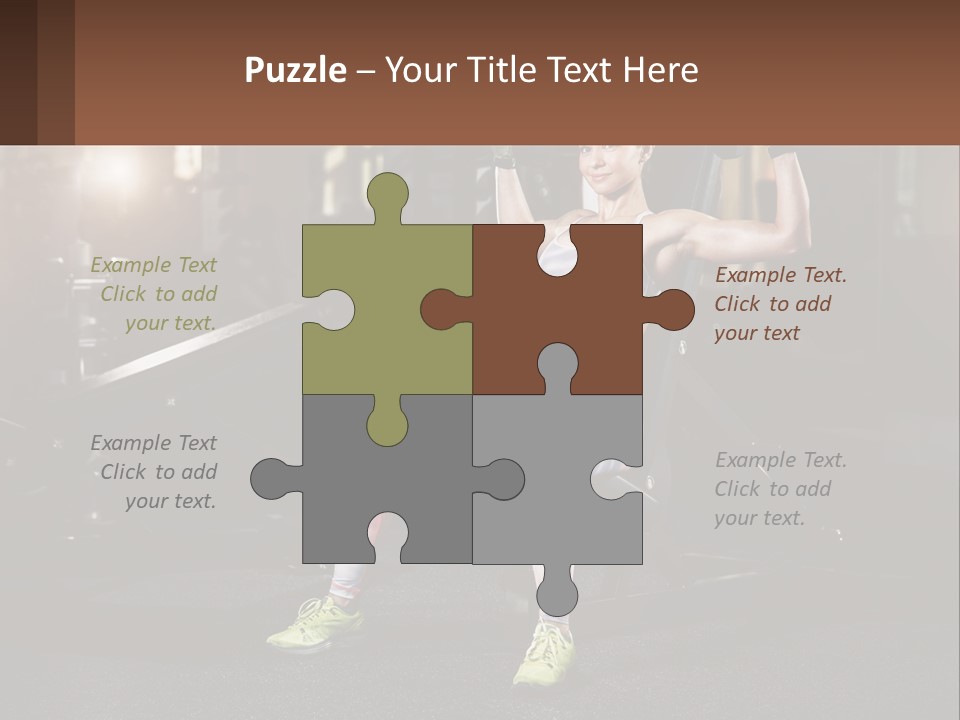 A Woman Is Doing Exercises With Dumbbells In A Gym PowerPoint Template