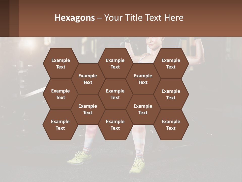 A Woman Is Doing Exercises With Dumbbells In A Gym PowerPoint Template