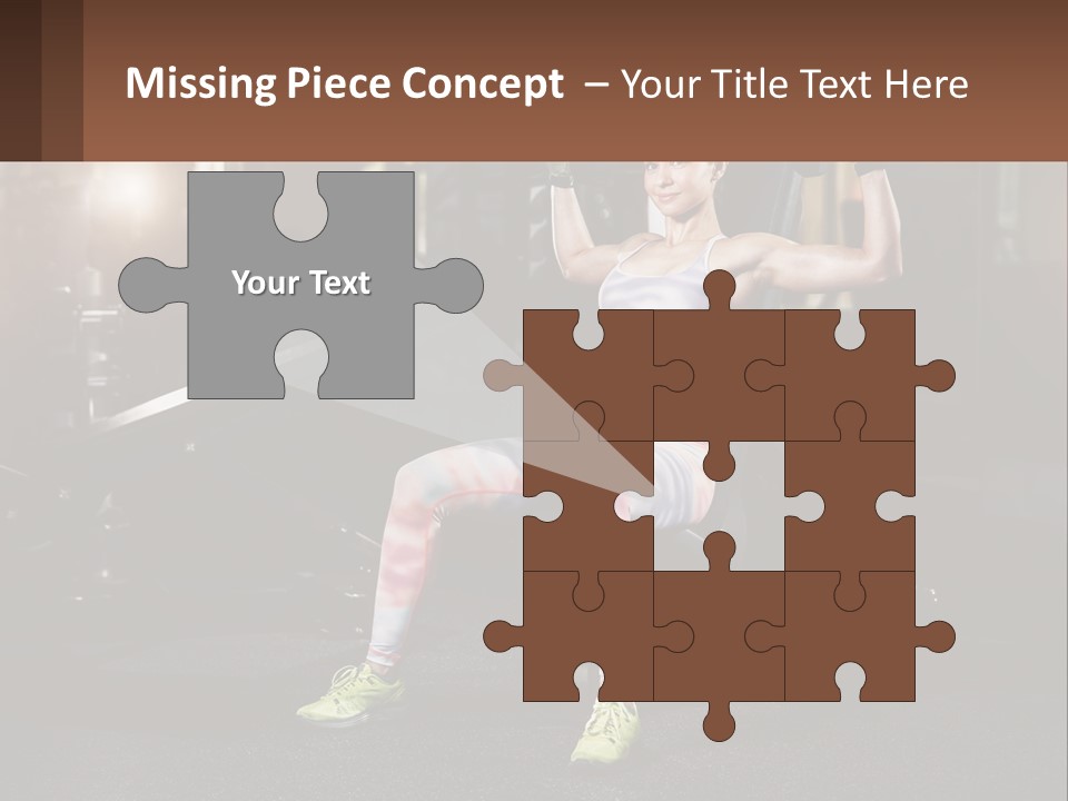 A Woman Is Doing Exercises With Dumbbells In A Gym PowerPoint Template