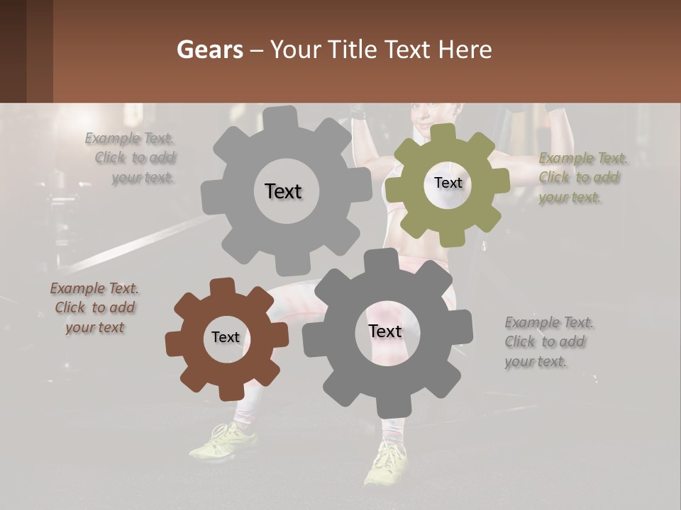 A Woman Is Doing Exercises With Dumbbells In A Gym PowerPoint Template