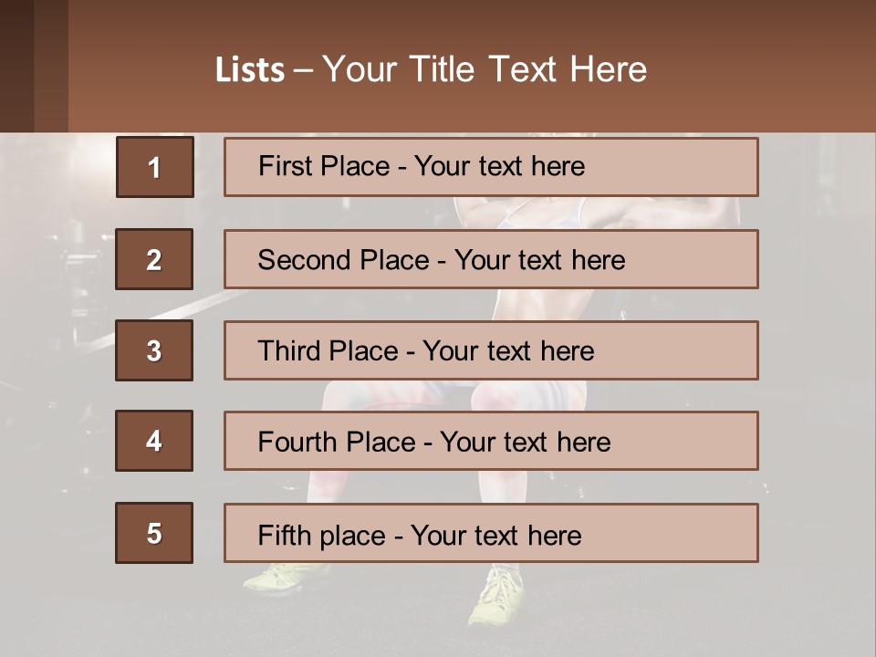 A Woman Is Doing Exercises With Dumbbells In A Gym PowerPoint Template