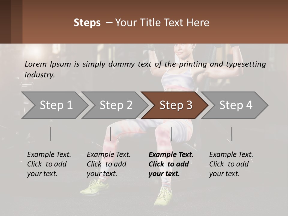 A Woman Is Doing Exercises With Dumbbells In A Gym PowerPoint Template