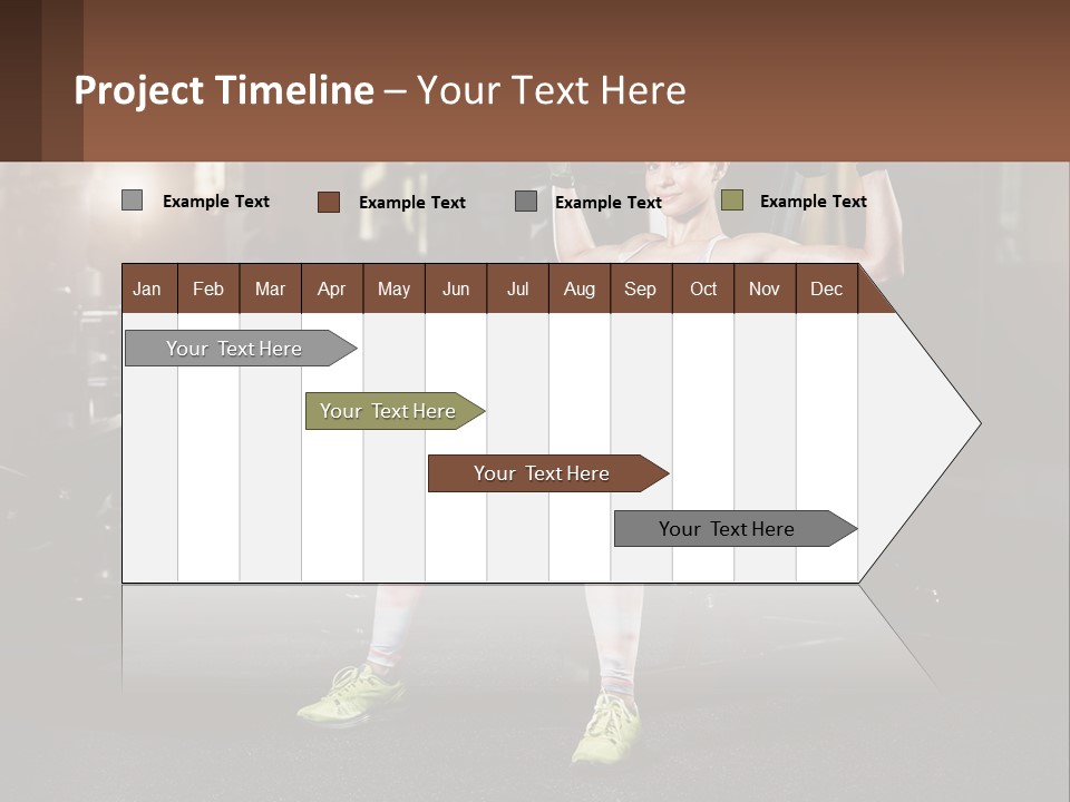 A Woman Is Doing Exercises With Dumbbells In A Gym PowerPoint Template
