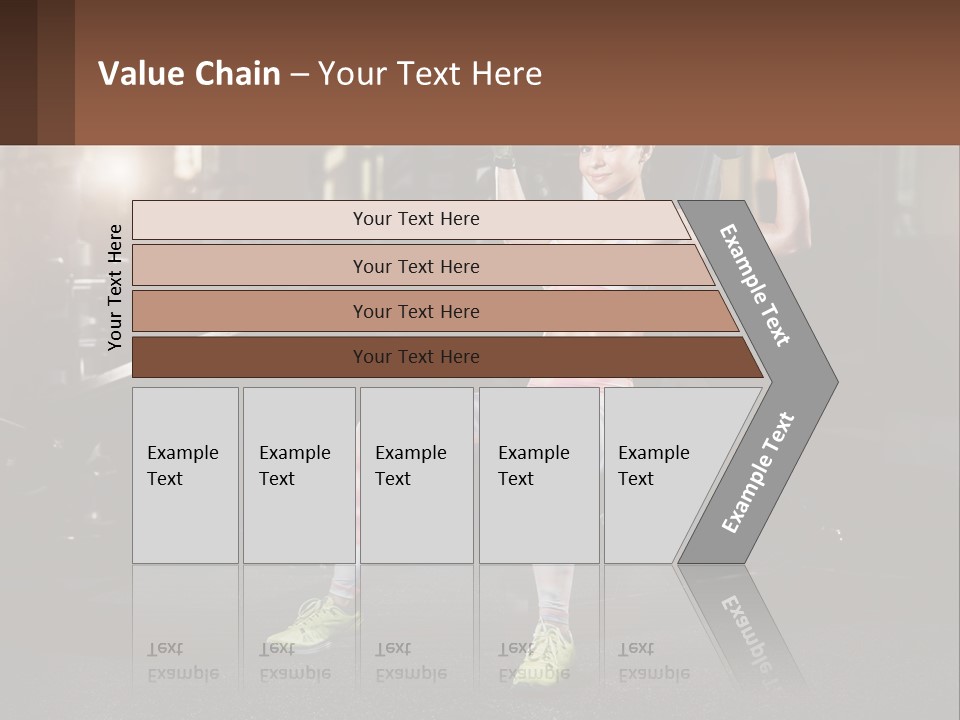 A Woman Is Doing Exercises With Dumbbells In A Gym PowerPoint Template