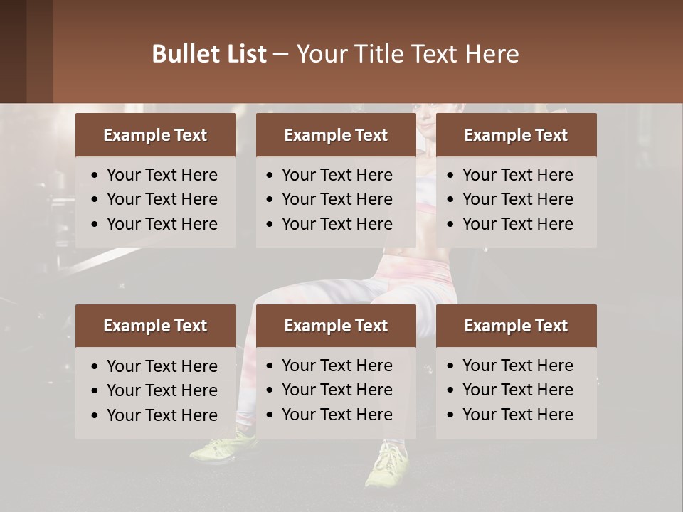 A Woman Is Doing Exercises With Dumbbells In A Gym PowerPoint Template